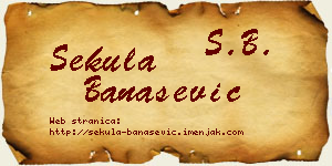 Sekula Banašević vizit kartica